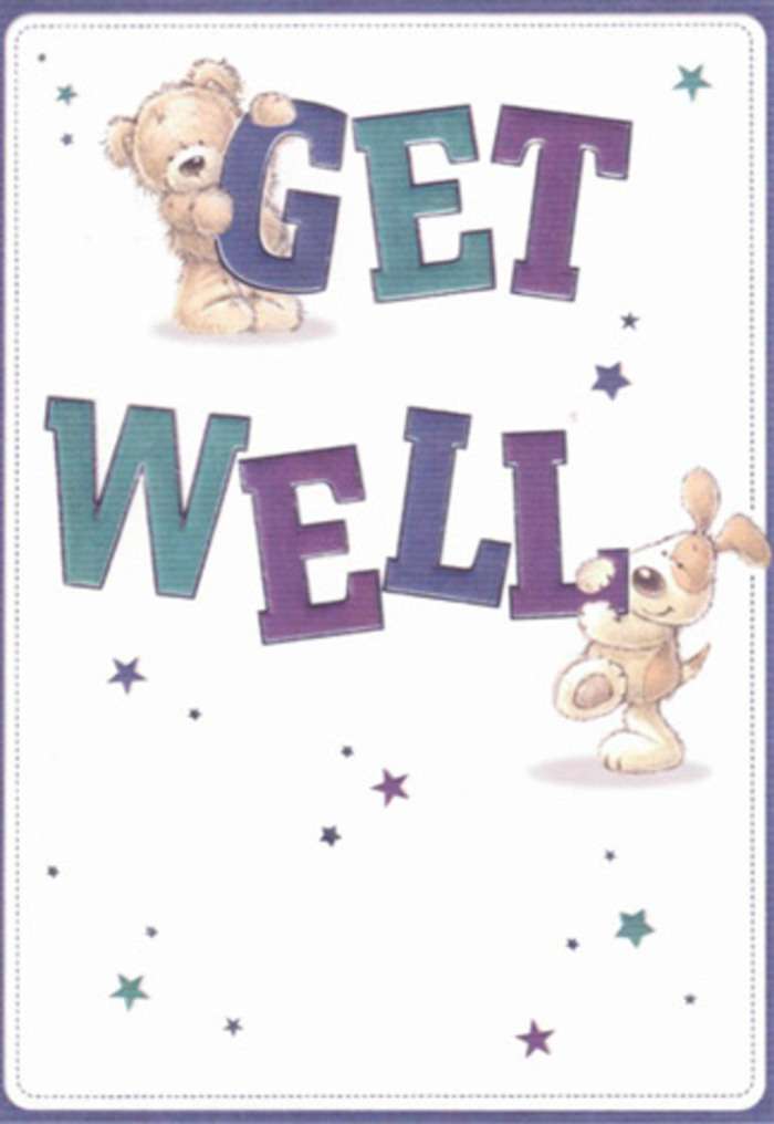 A celebration of kindness and whimsical encouragement, this get well card captures the caring spirit of Honor Oak's close-knit community. Two delightful figures-a plush bear and a joyful puppy-are brought to life with expressive, round features and textured fur so skillfully illustrated you can almost imagine the softness beneath your fingers. They seem playfully determined to pass along wishes for recovery. Surrounding them, lively stars painted in gradients of purple, blue, and teal appear to dance, casting glimmers of friendship and hope across the design. The grand, playful typography is shaded in vibrant hues reminiscent of fresh delphiniums and hyacinths found in Florist Honor Oak's arrangements. The text's confident presence, grounded on a pure, uncluttered background, exudes the same reassurance as the scent of fresh blooms delivered just across the neighbourhood. There's a tactile quality to the artwork-the bear's plush coat and the puppy's velvety ears-bringing comfort through imagined touch, much like the sensation of cradling a hand-tied bouquet. Thoughtful and lighthearted, this card embodies the warmth and positivity we send out into the community with every floral delivery-especially meaningful for someone recovering in Honor Oak or nearby Forest Hill.