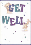 Radiating pure optimism and gentle care, this get well card hails from the creative spirit of Honor Oak where small gestures make a world of difference. Bursting from the soft cream canvas, a lovable teddy bear and spirited puppy frolic joyfully, holding up the vivid, oversized letters of 'Get Well.' Their playful embrace is accented by rich indigo and teal lettering, colours that sing against the subtle background and recall the hyacinths and irises so treasured in local bouquets. Across the scene, whimsical stars in shades of blue and purple flicker like magical well-wishes, evoking the promise of brighter days ahead. Each line and brushstroke is rendered with loving detail-the plush bear's hug-ready posture, the puppy's floppy ears full of mischief and warmth-conjuring the same comfort as a bouquet delivered by Florist Honor Oak to a home near Blythe Hill Fields. The entire composition is light and airy, reminiscent of spring mornings in our neighbourhood, and carries with it a message of genuine kindness-a heartfelt token for anyone needing a pick-me-up in Honor Oak.